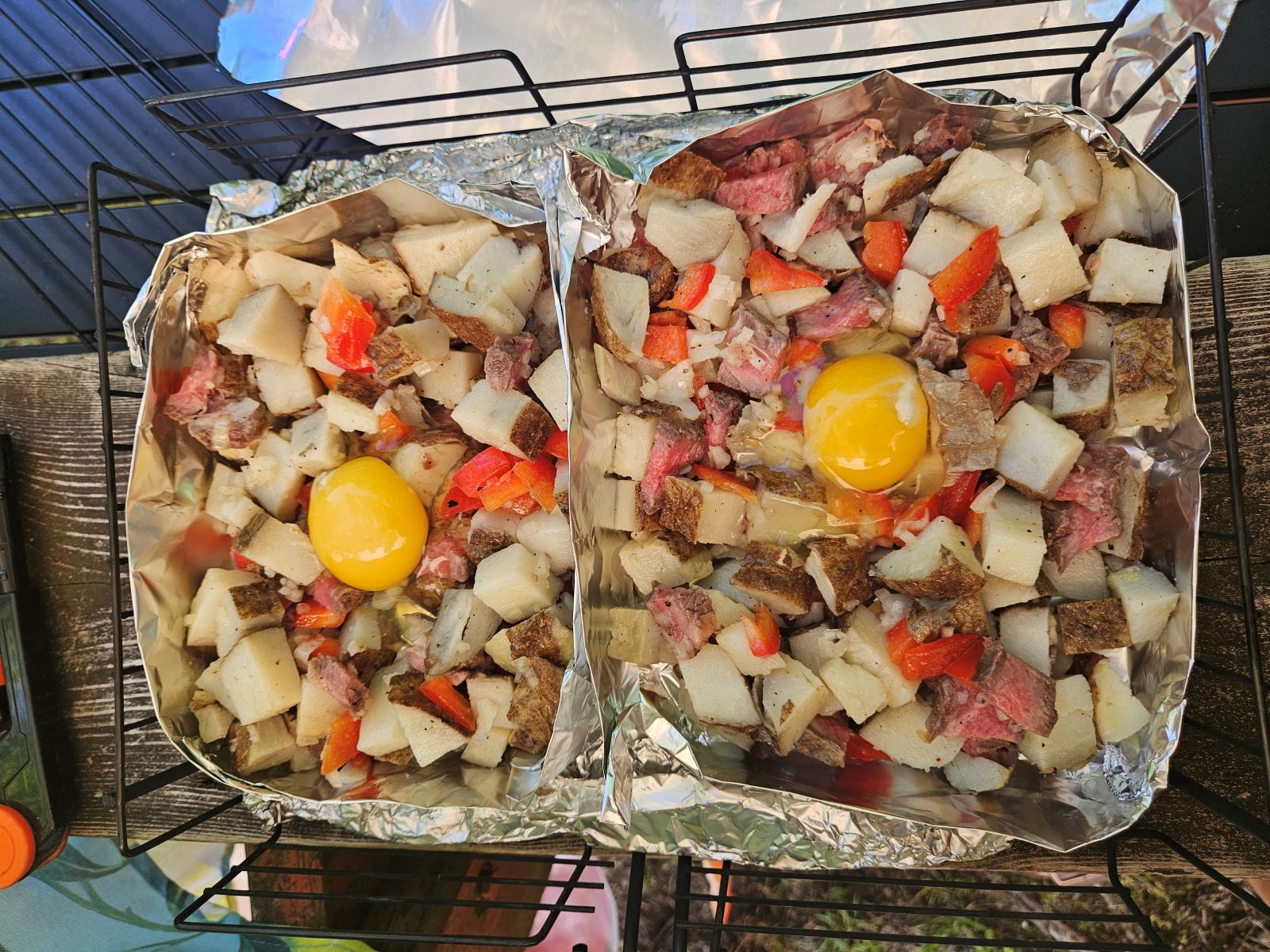 lumberjack omlette before cooking