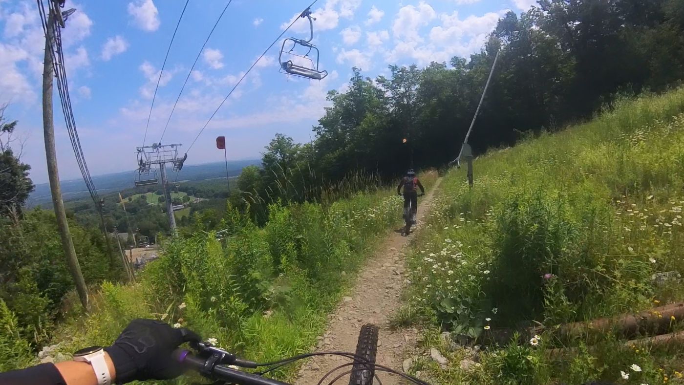 passing under the chairlifts